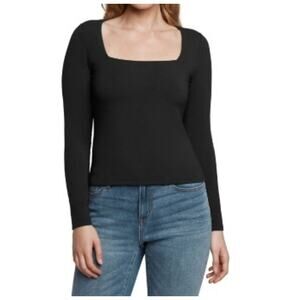 Express Women's Square Neck Top Black Size M